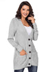 Front Pocket And Buttons Closure Cardigan